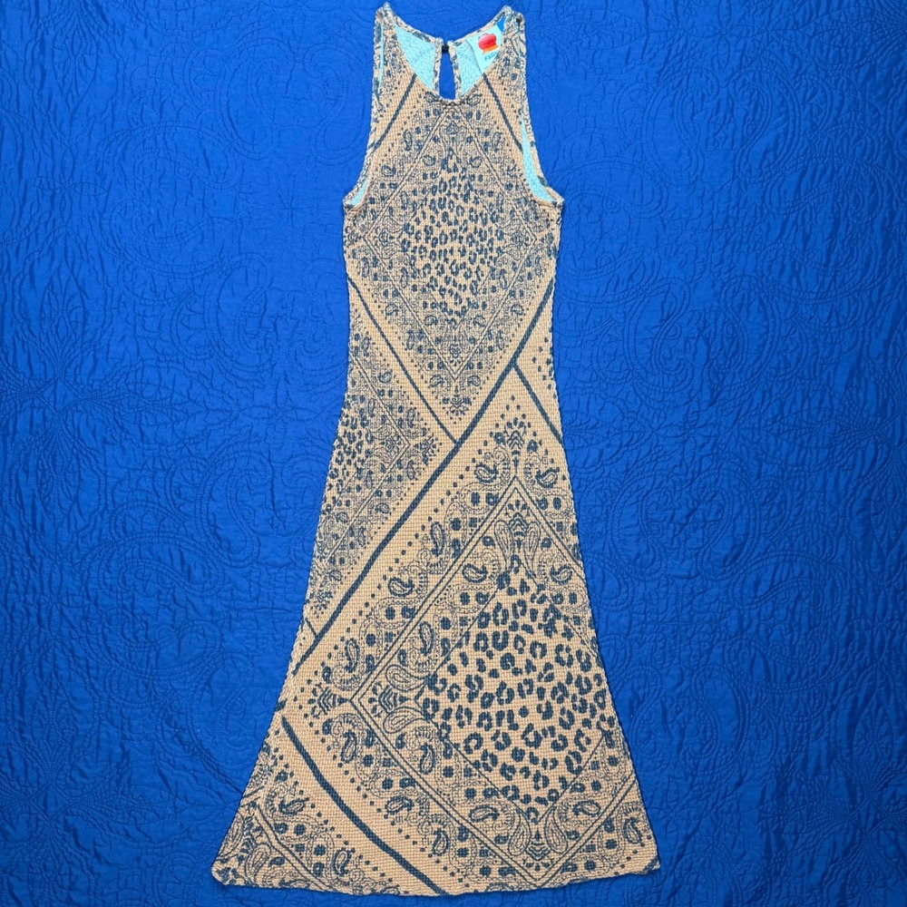Farm Rio Alyse Knit Midi dress for Leopard Paisley Bandana Print Knit Small - Picture 2 of 8